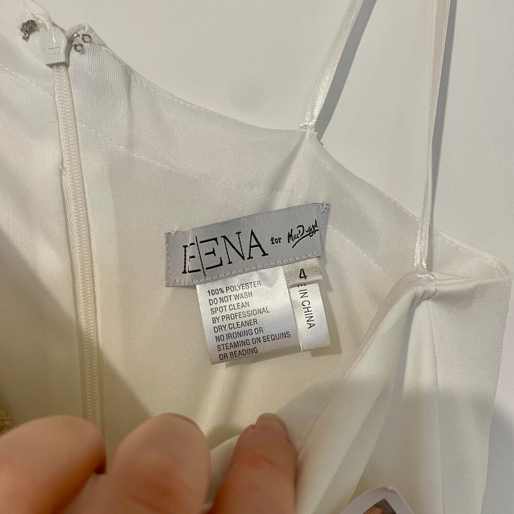 NWT Leena Mac Duggal Asymmetric One Shoulder Wedding Dress Gown Bridal 4 White - Picture 8 of 12